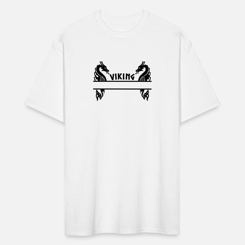 Viking and two dragons, text 'VIKING'