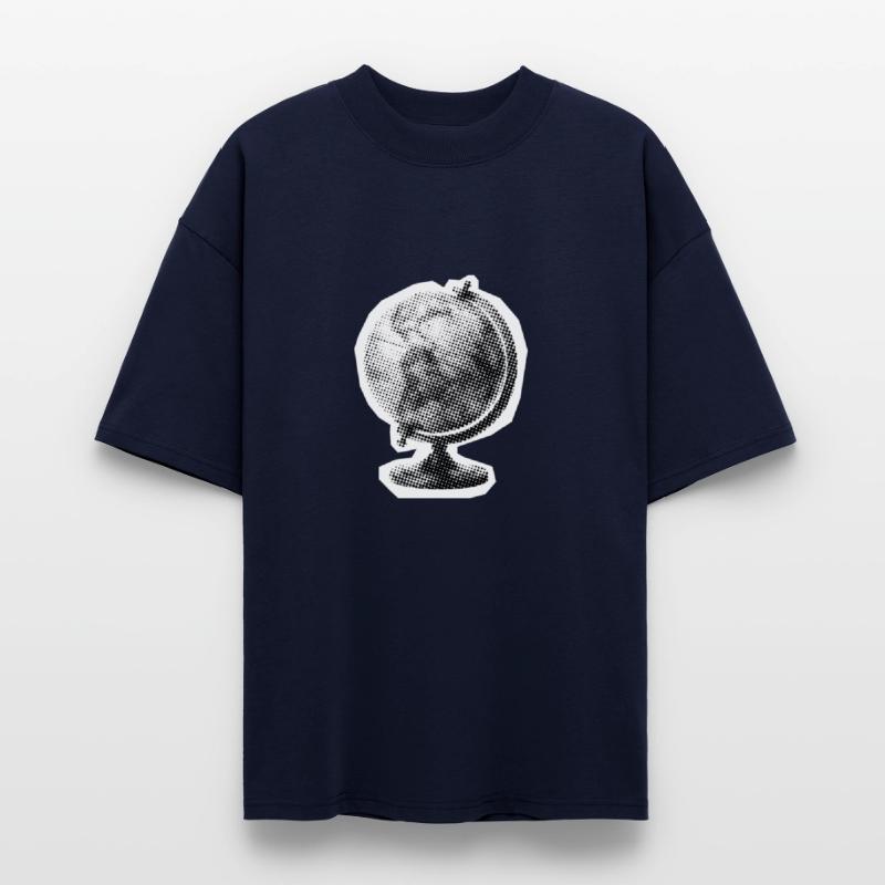 Vintage Globe Halftone Collage - Retro Travel