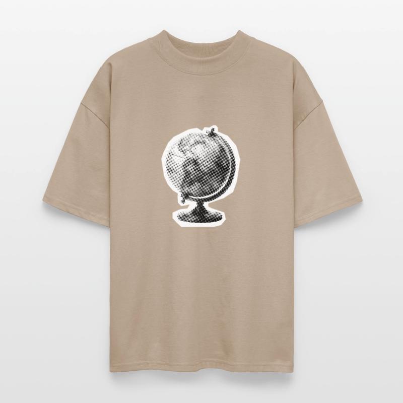 Vintage Globe Halftone Collage - Retro Travel