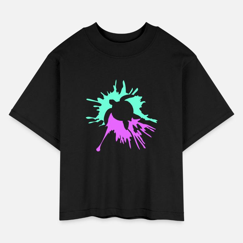 Water turtle color splash drops silhouette cool