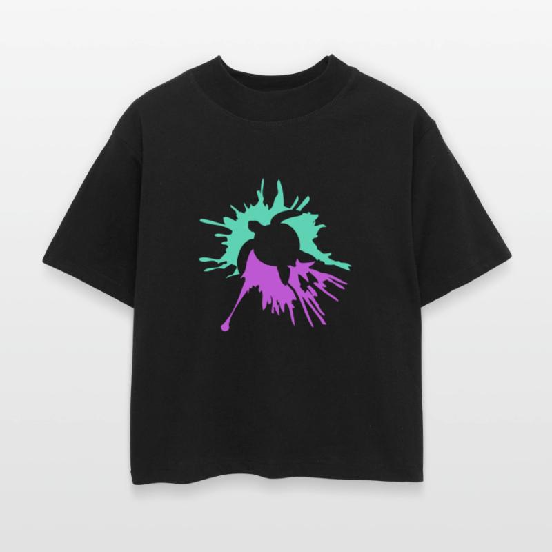 Water turtle color splash drops silhouette cool