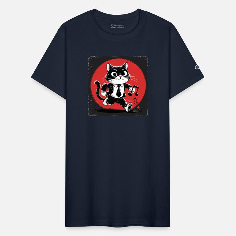 Whimsical Black White Cat Conductor Vintage S