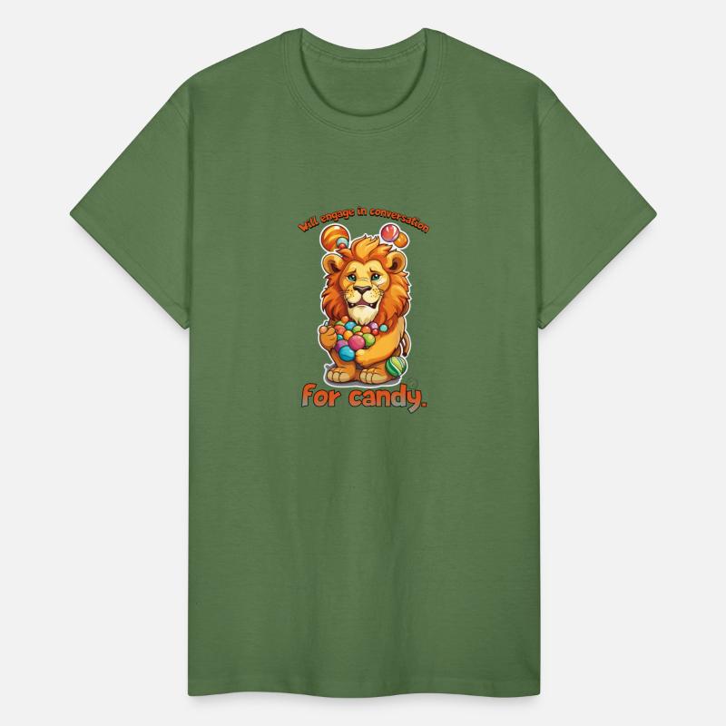 Will engage in conversation for candy. Funny LION