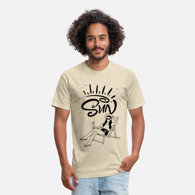 Woman sitting on beach chair under the Sun, Summer