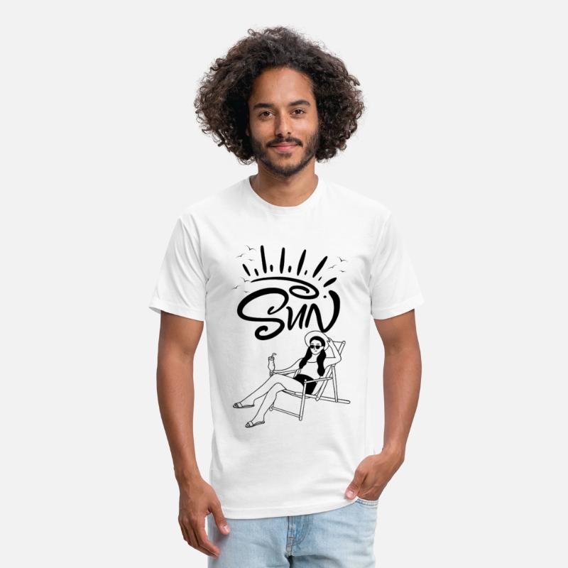 Woman sitting on beach chair under the Sun, Summer