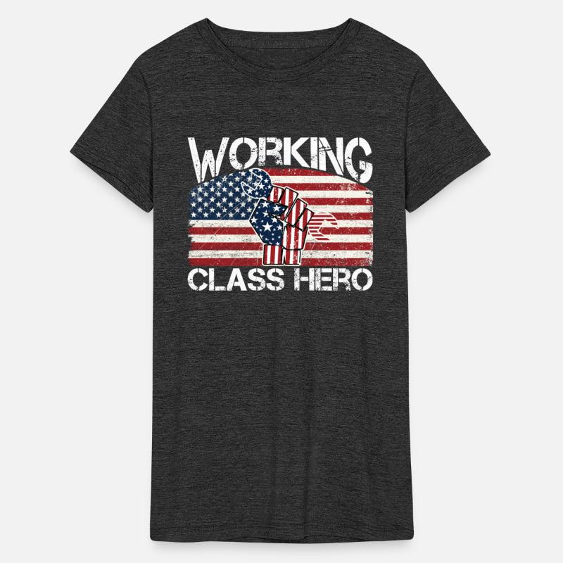 Working Class Hero T-Shirt USA Flag Men Women Tee