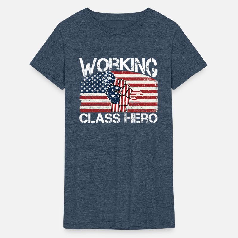 Working Class Hero T-Shirt USA Flag Men Women Tee